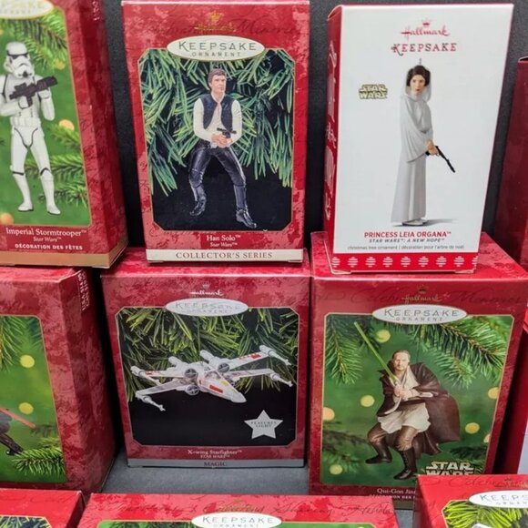 HALLMARK KEEPSAKE Ornament Lot STAR WARS Yoda Solo Obi-Wan Maul Naboo Fett Leia - Picture 3 of 6